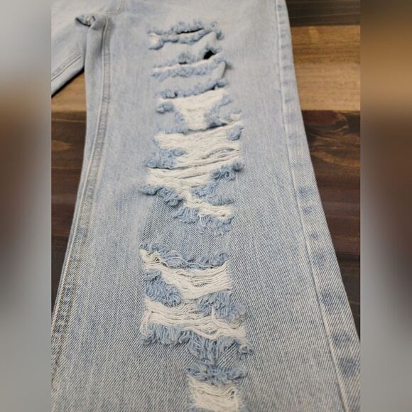 Vanilla Star Juniors Distressed 90's Boyfriend Jean Retro Button Fly Size 9 - Picture 12 of 16